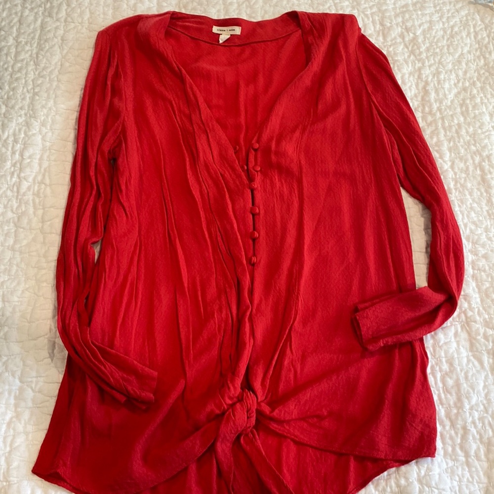 Red Button Down Top - image 1